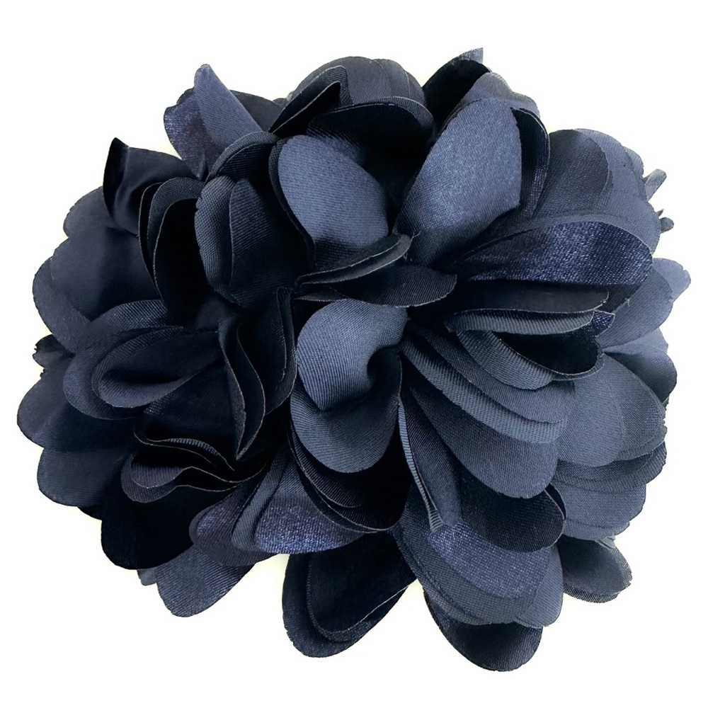 Big Boho Flower Hair Clip in Navy Blue
